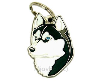 Personalisierte Siberian‑Husky Hundemarke – Gravierte Namens‑ID Marke, Handgefertigter Individueller Anhänger für Halsband