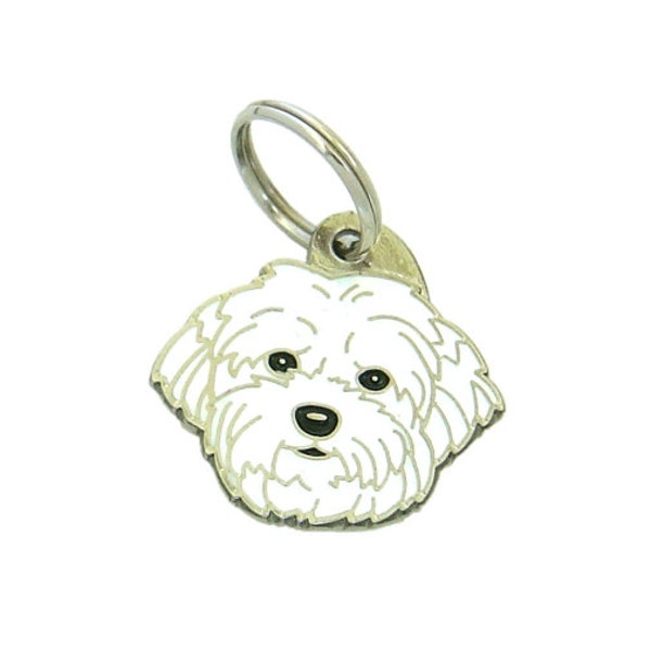 Personalised, stainless steel, breed pet tag, MjavHov, Coton de Tulear