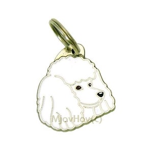 Dog name ID  tag or key chain Poodle, personalized, engraved, handmade, gift