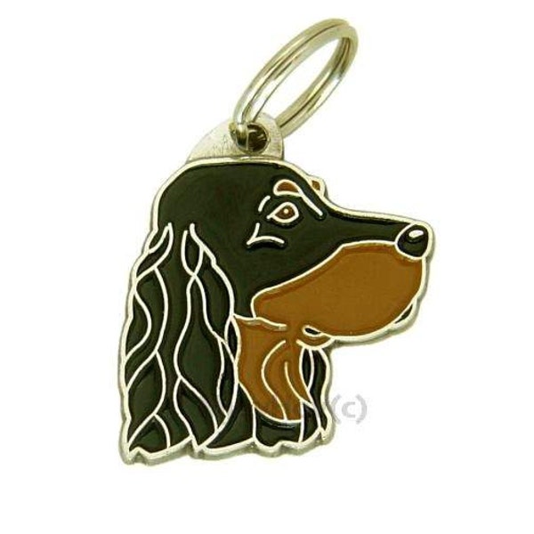 Dog name ID tag or key chain Gordon setter, personalized, engraved, handmade, gift