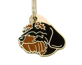 Personalised, stainless steel, breed dog tag, Wire-haired Dachshund