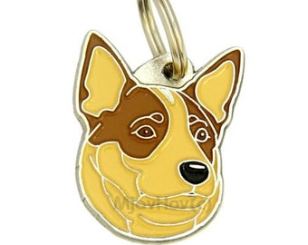 Pet ID tag, (Dog ID tag) Personalised, stainless steel, breed, Australian cattle dog