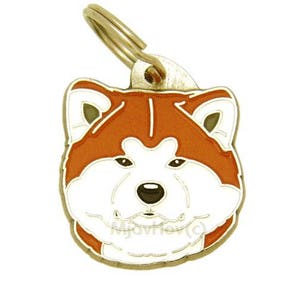Personalised, stainless steel, breed pet tag, Mjavhov, Akita inu