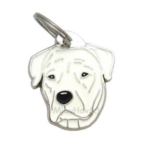 Personalised, stainless steel, breed pet tag, MjavHov, Dogo argentino