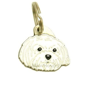 Pet ID tag, (Dog ID tag) Personalised, stainless steel, breed, Maltese haircut