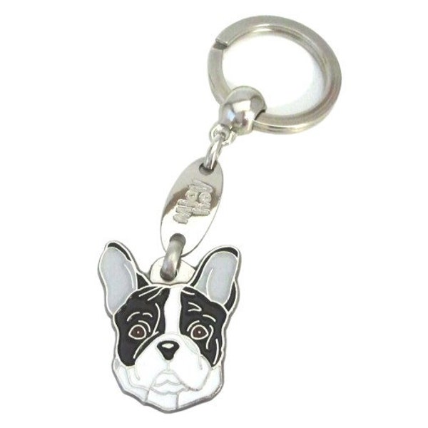 Keyring MjavHov engraved, French Bulldog