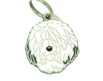 Pet ID tag, (Dog ID tag) Personalised, stainless steel, breed, old English sheepdog