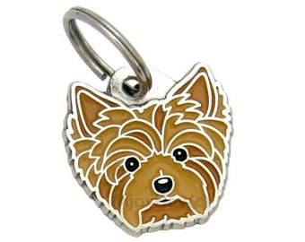 Pet ID tag, (Dog ID tag) Personalised, stainless steel, breed, Yorkshire terrier