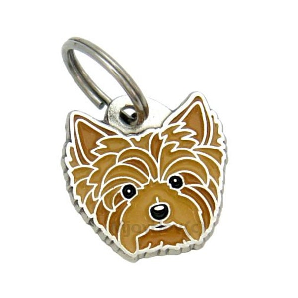 Hundemarke mit gravur, MjavHov, Yorkshire Terrier Braun