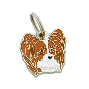 Papillon,  Continental Toy Spaniel, custom personalized dog ID tag