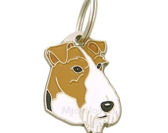 Personalised, stainless steel, breed pet tag, Mjavhov, Fox Terrier