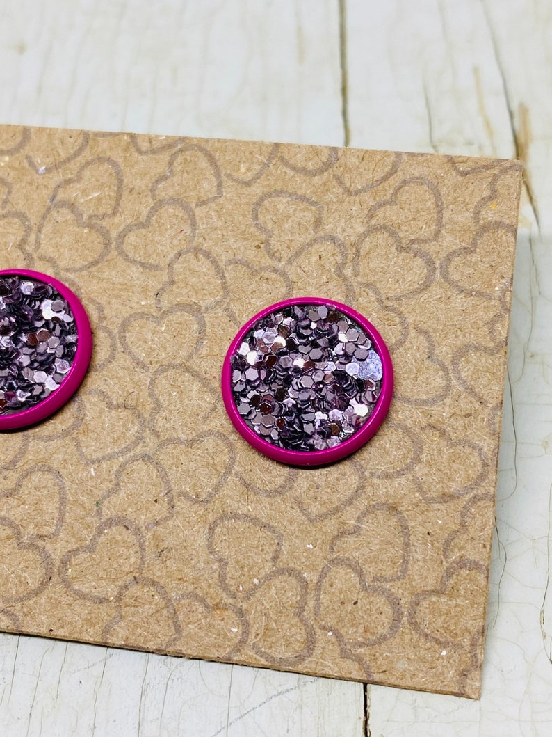 Purple People Eater {Glitter Stud Earrings}