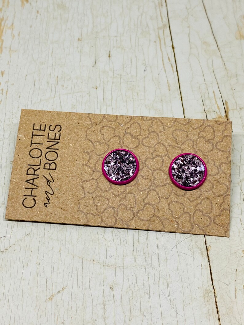 Purple People Eater {Glitter Stud Earrings}