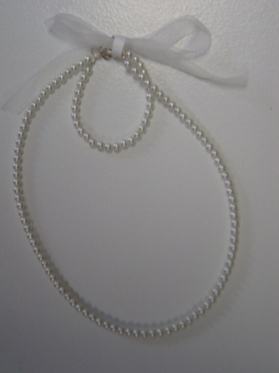 Child Pearl Necklace and Bracelet Set Etsy