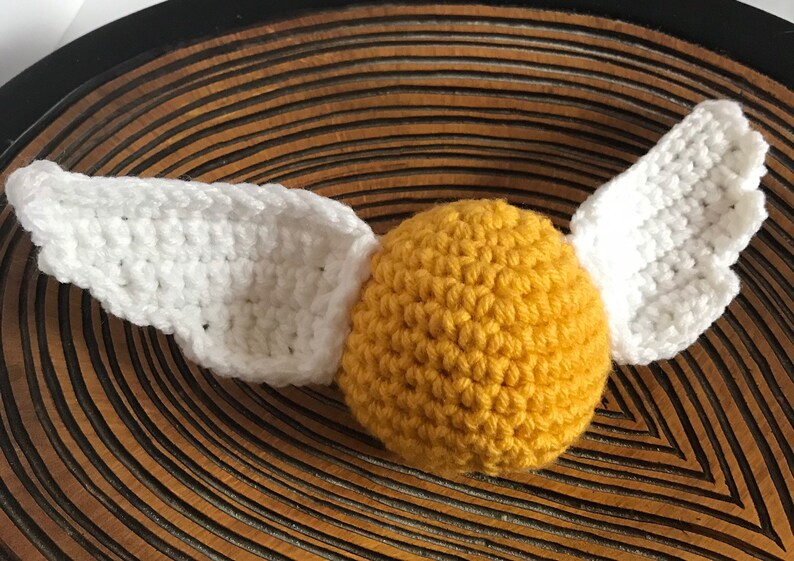 Crochet Golden Snitch Inspired Stuffed Toy or Rattle Baby | Etsy