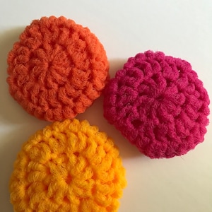 Crochet Nylon Dish Scrubbies - Set of 3 Kitchen Cleaning Pads