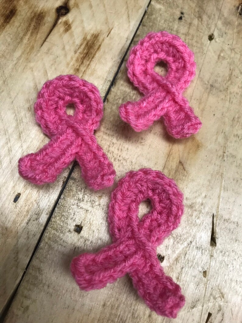 Crochet Breast Cancer Pin Set of 3 | Etsy