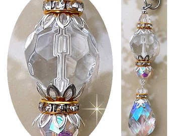 Crystal Purse Charm Handbag Accessories Clear Crystal Bling Clip On Crystal Silver Gold Purse Charm Keychain Gift For K-2042