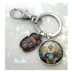 Egyptian Scrab Keychain Purse Charm Handbag Clip On Scrab Purse Dangle Bag Charm Gift K1071