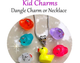 Duck Charms For Girls Necklace Charm Bracelet Duck Dangle Charm For Kids Child Girl Charm Necklace Gift DC1123