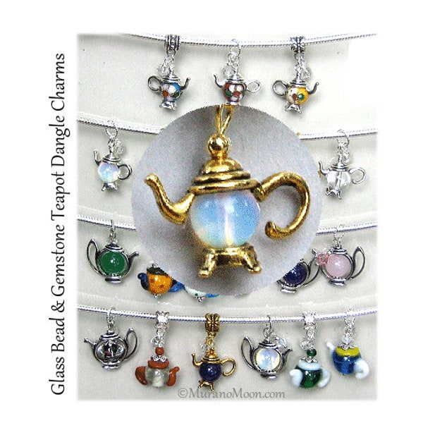 Teapot Charm Bracelet Charm Necklace Pendant Large Big Hole Fits European Bracelet Coffee Pot Tea Lover Make Your Own Jewelry DCM001