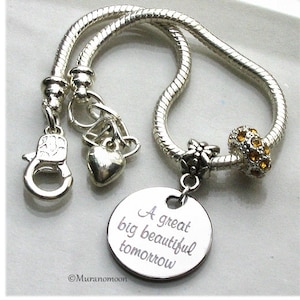 Charm Bracelet A Great Big Beautiful Tomorrow Personalize Crystal For Women Girls Disney Carousel Of Progress European Pandora Style CBR1154
