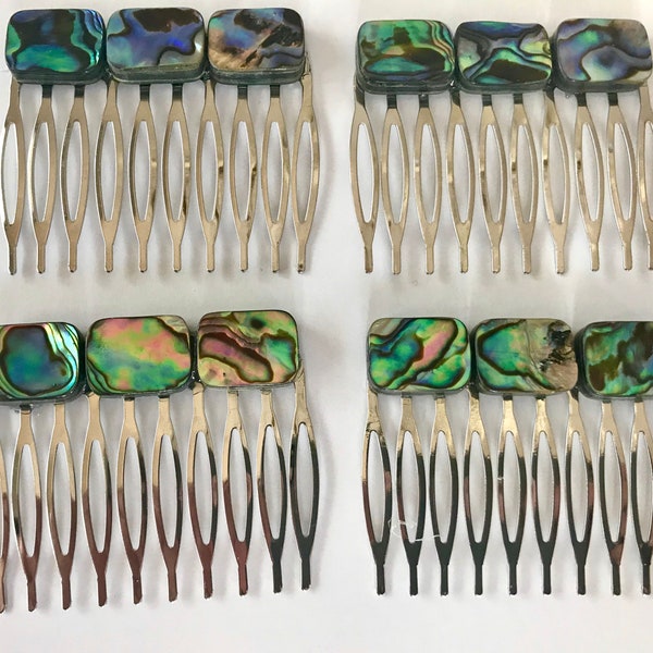 Stunning abalone shell hair comb