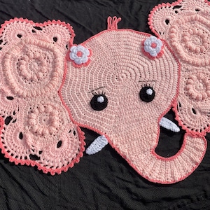 crocheted elephant rug