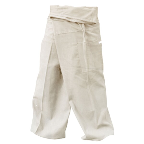 Thai Fisherman Pants. white Fabric thicker/heavier