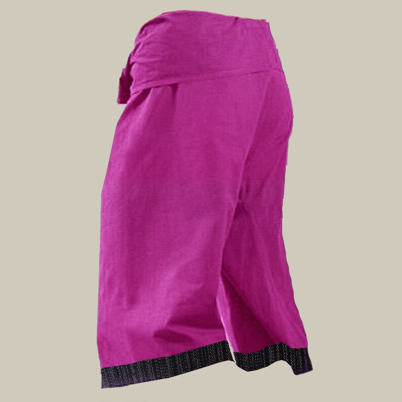 Thai Fisherman Pants Cotton Shorts. Fisherman Pants CS-Black fabric pattern
