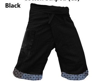 Waist Baby Blue, Fisherman Pants, Thai Fisherman Pants Cotton Shorts.