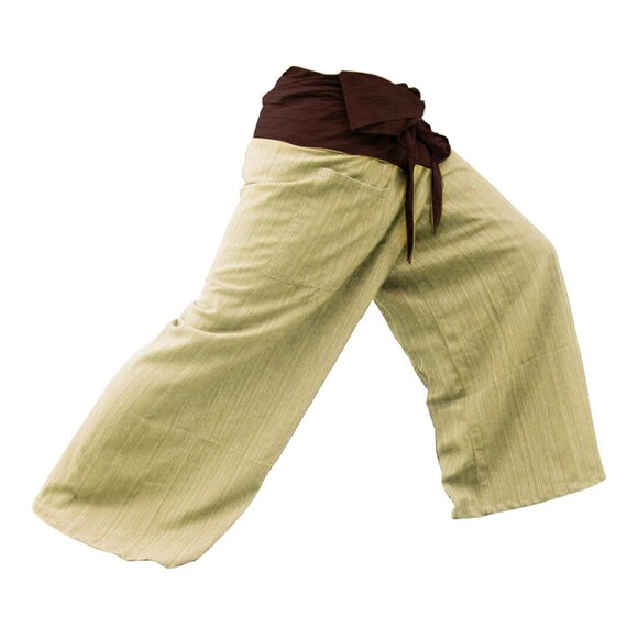 Pantalon Fisherman Thaï En Coton – Style Yoga Wrap Sarouel – Confort Absolu, 16 Couleurs (Bourgogne)