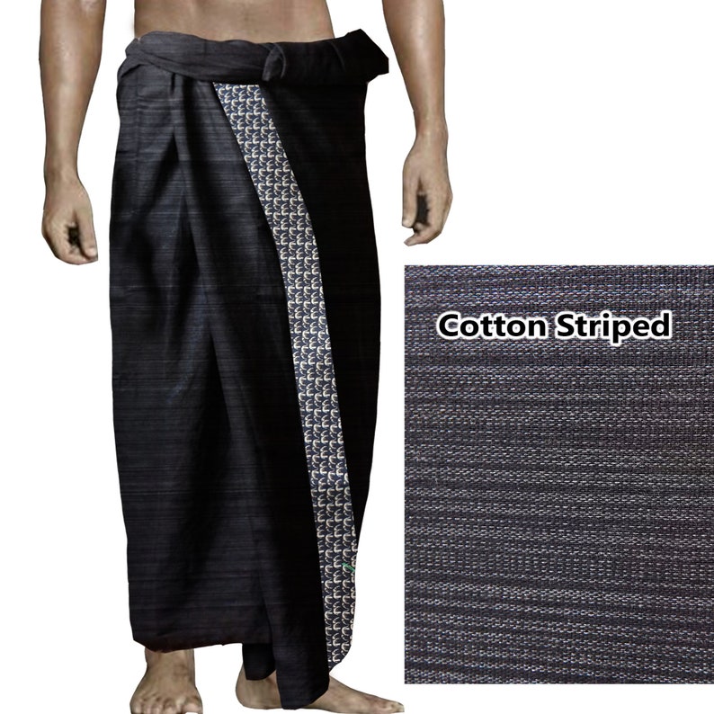 Longyi cotton Sarong cotton Dhoti Pareo Lavalava Malong Mens cotton Homewear beachwear surf boho Hippie One size men's, women's image 2