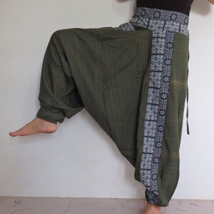 Groovy Green Made in India Harem Pants Cotton