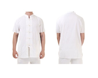 Short Sleeve Asian China Kung Fu Karate Yoga Tai Chi Meditation Shirt Cotton sizes: XL.