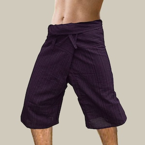 Fisherman Pants, Thai Fisherman Pants Cotton Shorts (Striped).