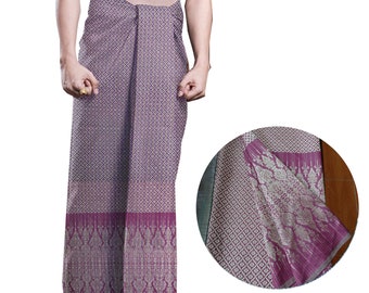 Longyi silk a mix - Sarong silk Dhoti - Pareo - Lavalava - Malong Mens silk Homewear beachwear surf boho Hippie One size - men's, women's