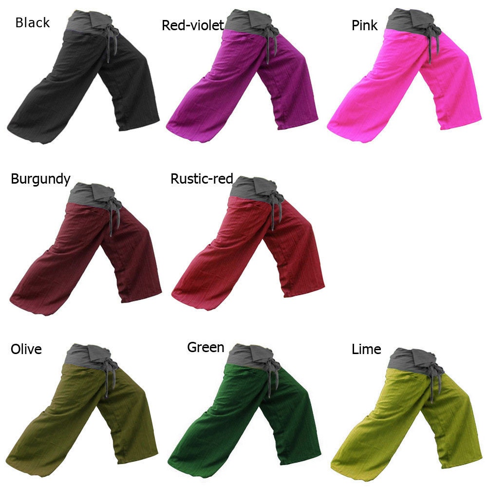 Fisherman Pants 2 TONE Thai Fisherman Pants Cotton striped - Etsy