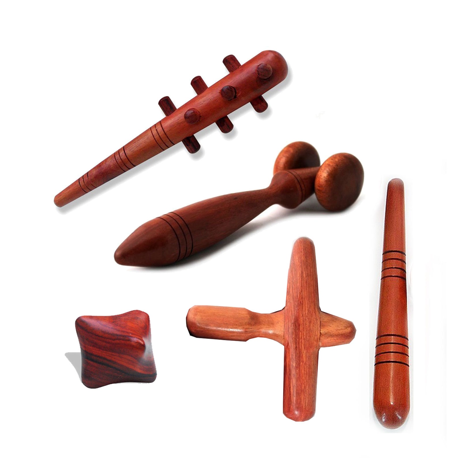 Set B 5 Piece Hand Massage Tool Rosewood Wooden Self Massage Etsy
