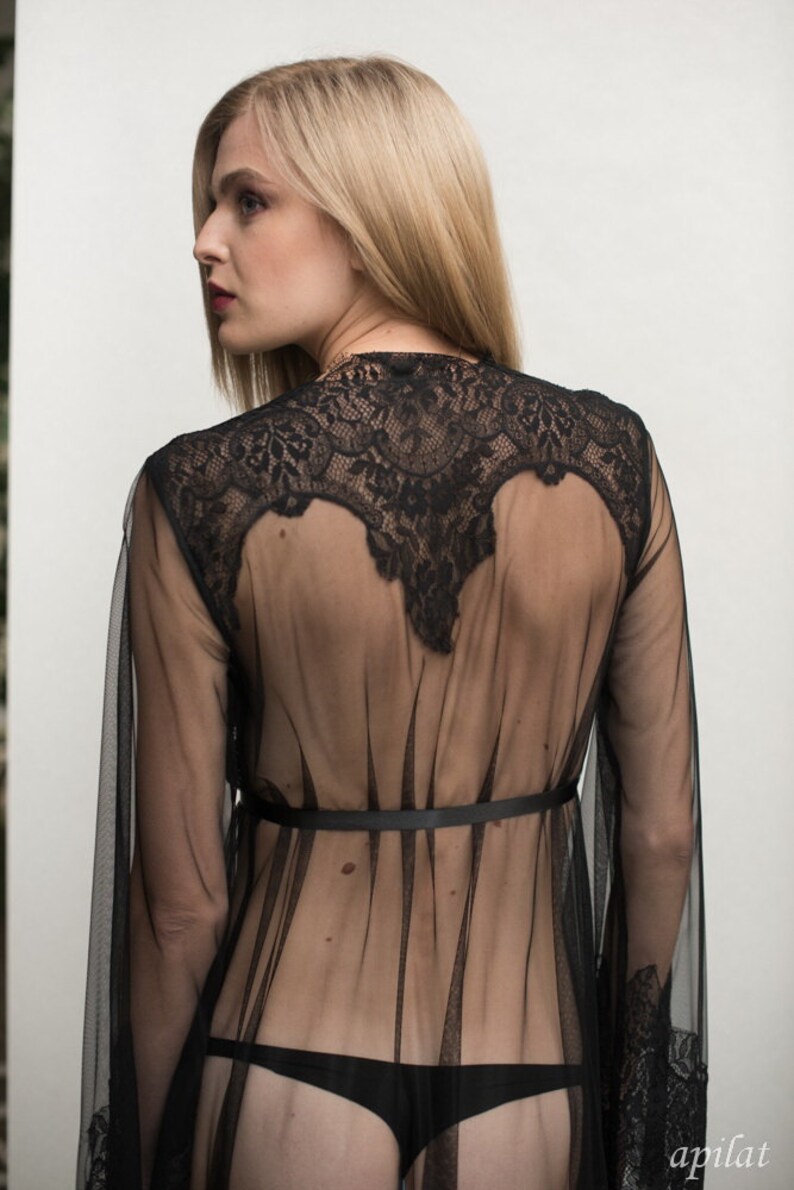 black tulle robe