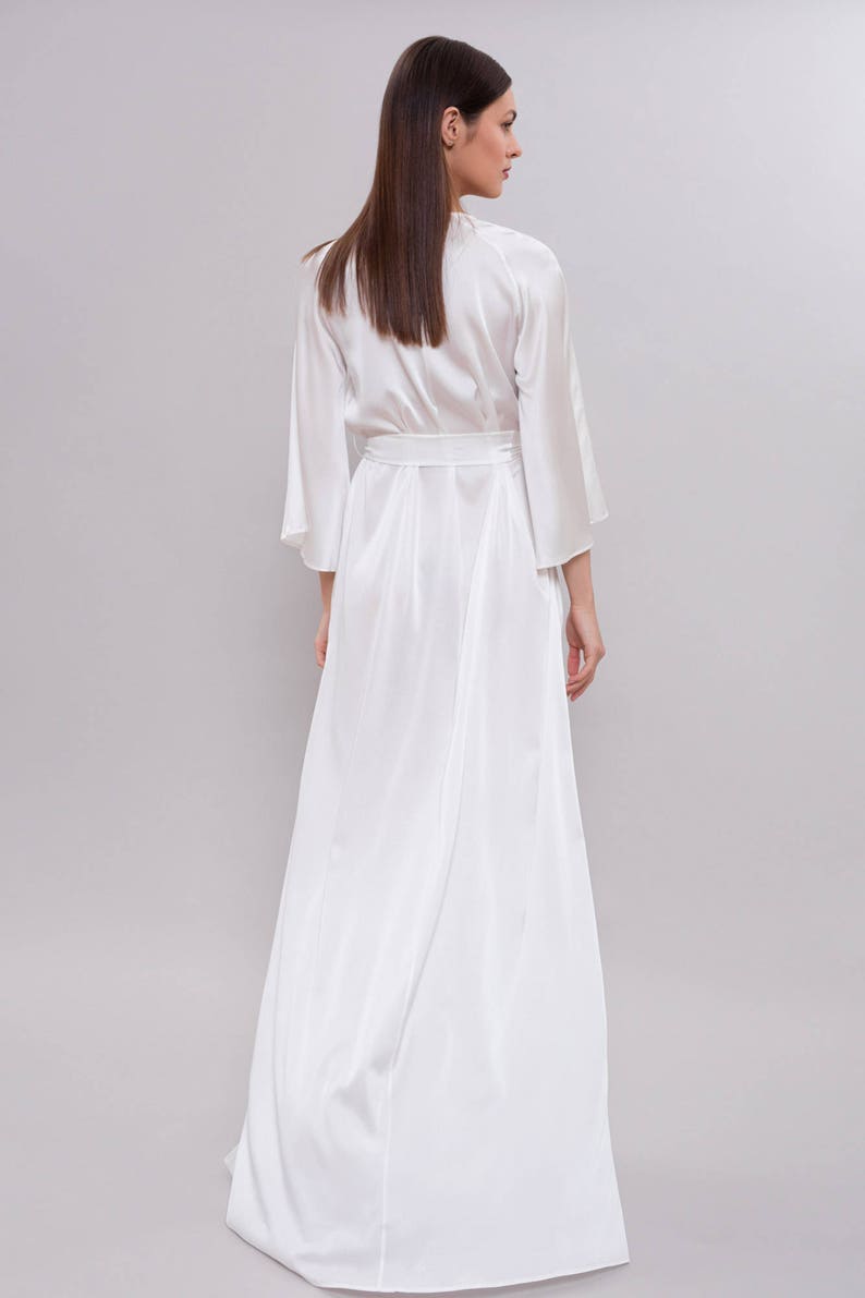 Long Silk Bridal Robe F-28 image 3