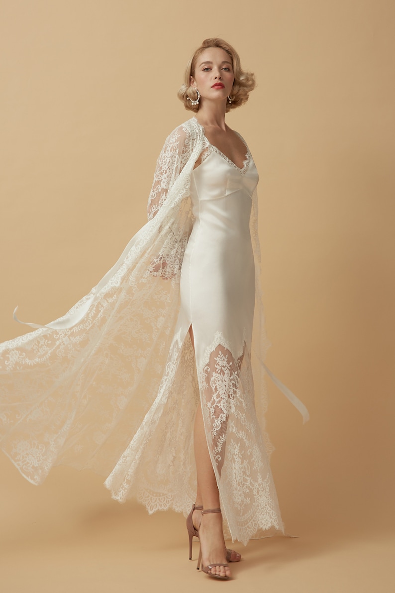 Nightgown and Robe Set F38 D4 Long Long Lace Bridal Robe Etsy
