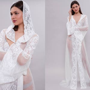 See Through Bridal Robe F15 image 4