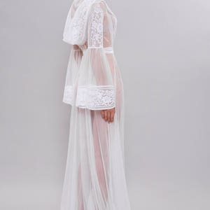 See Through Bridal Robe F15 image 3