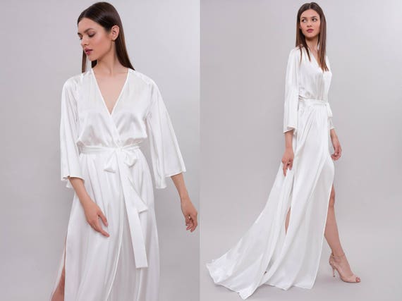 white long bridal robe