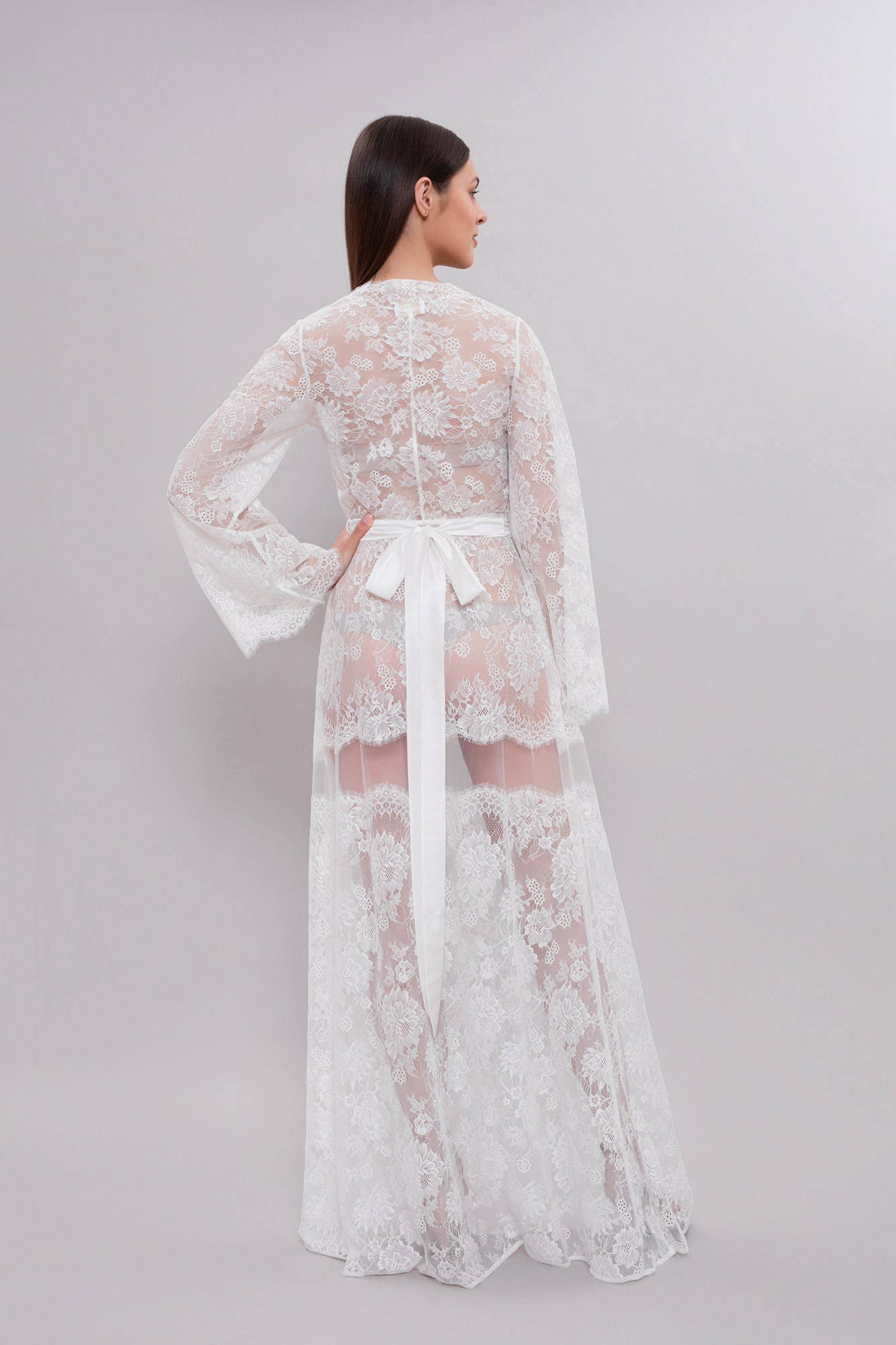 Long Lace Bridal Nightgown F18 Lace Slip Bridal Lingerie - Etsy