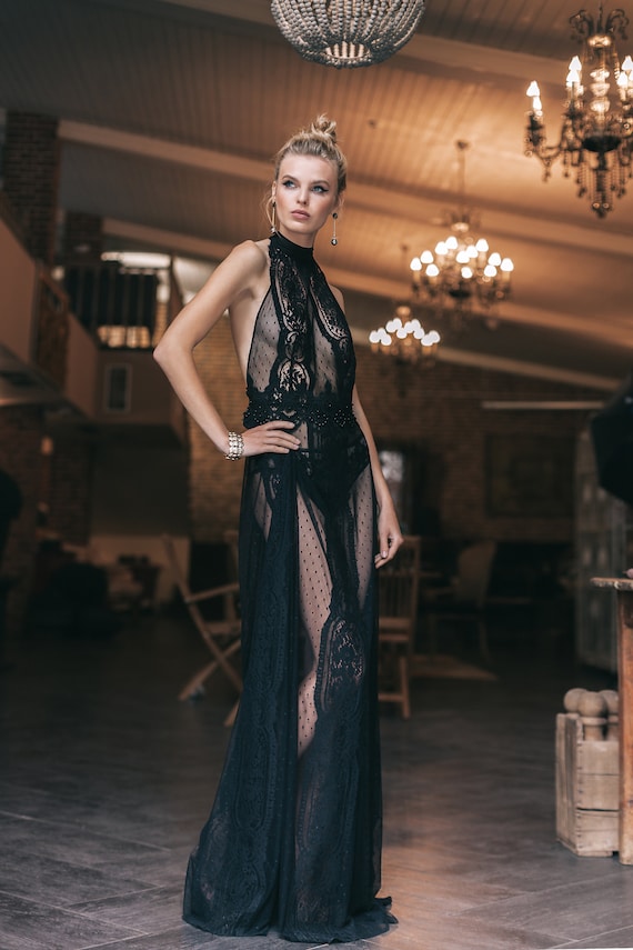 long black sheer nightgown