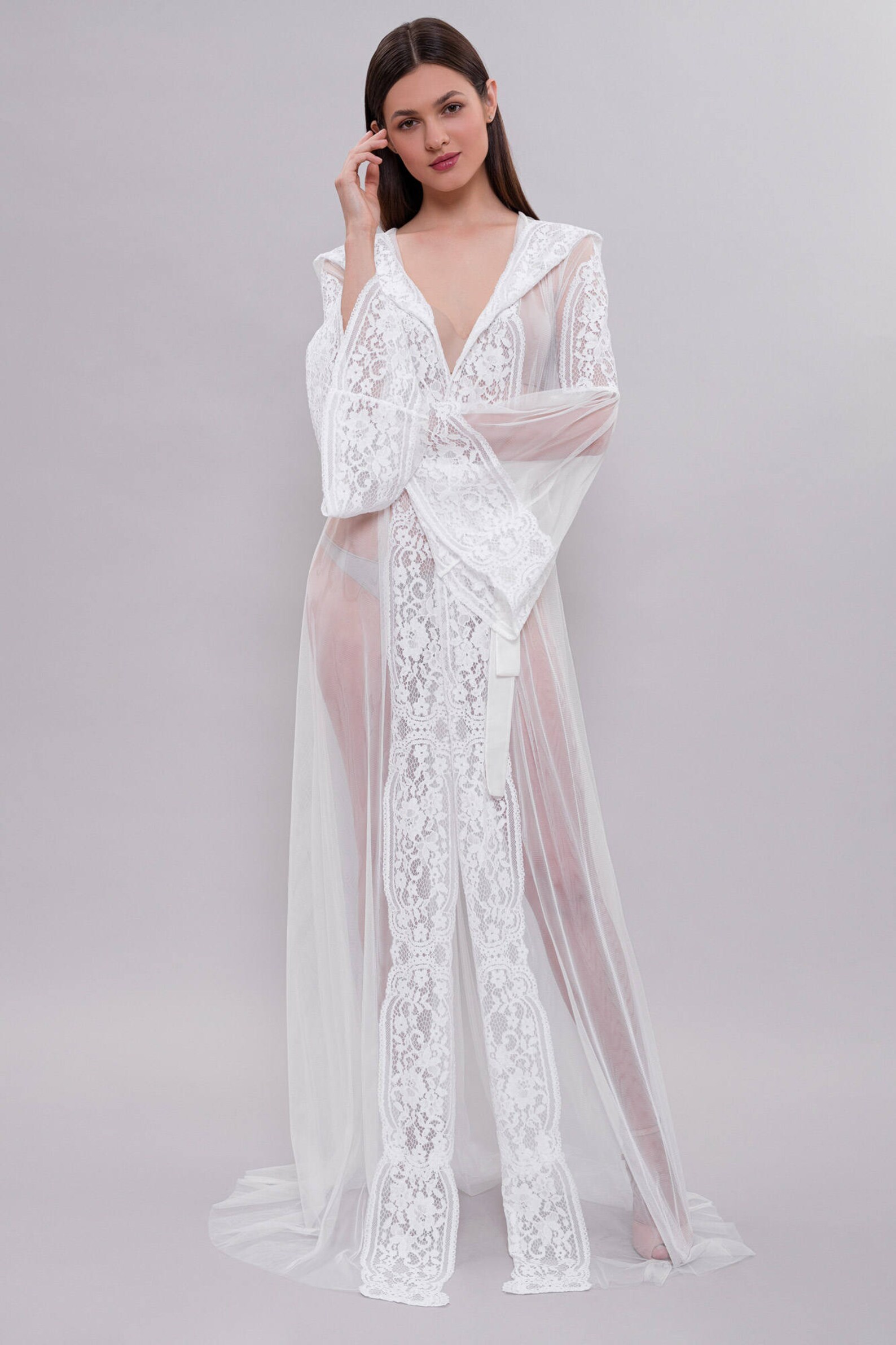 white see thru robe