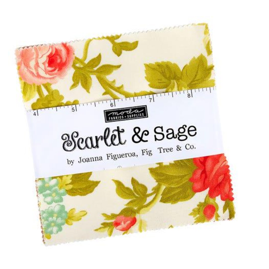 Scarlet and Sage Charm Pack by Fig Tree & Co for Moda Fabrics IN STOCK