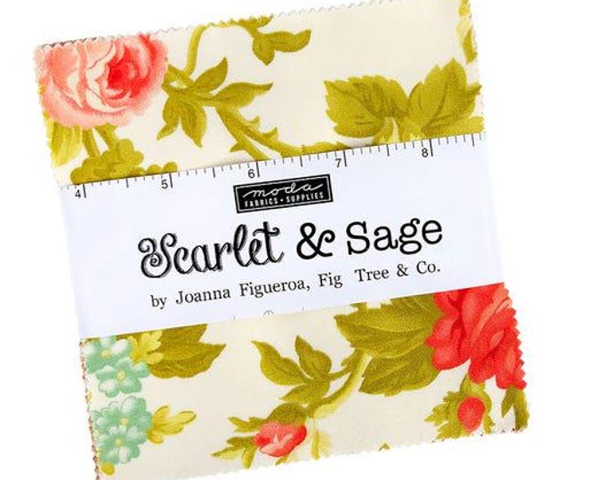 Scarlet and Sage Charm Pack by Fig Tree & Co for Moda Fabrics - IN ...